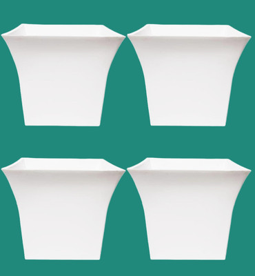 SNSHOPEE (Pack of 4) Beautiful Square Shape Plant Container Set(Pack of 4, Plastic)