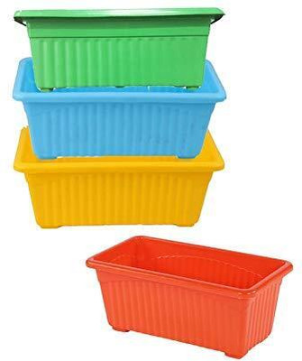 LA'MONARCA flower Pots for Home Plant Container Set (Pack of 4) Plant Container Set(Pack of 4, Plastic)