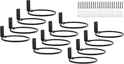Acrylic Design Art 12x/Set Plants Ring Holder Flower Pot Holder Wall Mounted Planter Stand Home Plant Container Set(Pack of 12, Metal)