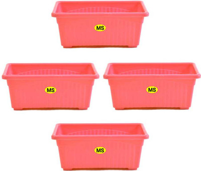 Arhan solution ractangular jupiter window planter pots Plant Container Set(Pack of 4, Plastic)