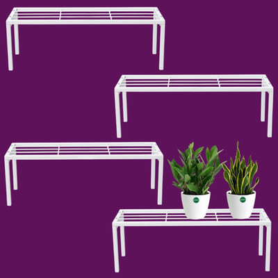 Varsoya Planter Stand Flower Pot Gamla Holder for Indoor Outdoor Living Room Balcony Plant Container Set(Pack of 4, Metal)