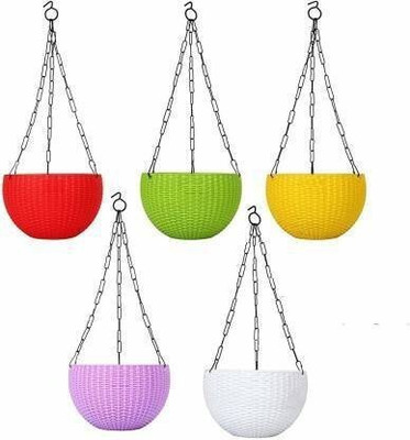 Besttrader hanging flower pot home/garden/railing fp-01-5PC Plant Container Set(Pack of 5, Plastic)