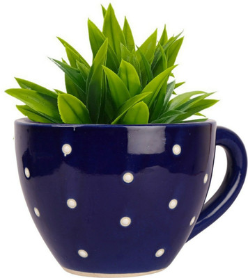 Luminescence Enterprises Ceramic Cup Shaped Planter Container Set, Size ( 16 x 16 x 13 ) CM, Pack Of 1 Plant Container Set(Ceramic)