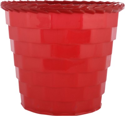 HOMESTIC Brick Pot|Plastic Flower Pots for Home D�cor|6 Inch|Pack of 4|Red Plant Container Set(Pack of 4, Plastic)