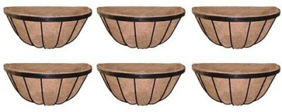 Garden Deco 16 Inch Wall Basket Plant Container Set(Pack of 6, Metal)