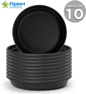 Flipkart SmartBuy (Pack of 10) 8 inch bottom plate saucer plate tray for pots vase Planter Plant Container Set(Pack of 10, Plastic)