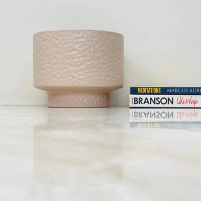 Bharat Pushpam Blush Pink Textured Plant Container Set(Ceramic)