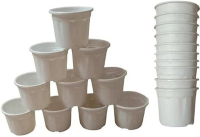KUMUDAM Nursery Pots, 3 inch| Set of Multiple,|Plastic Ultravioet Treated Small Pots Plant Container Set(Pack of 20, Plastic)