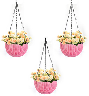 Besttrader Plant Container Set(Pack of 3, Plastic, Metal)