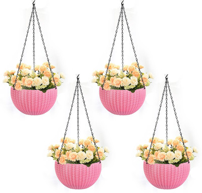 Funtastik Virajsanchi Hanging Pot Pack of 4 Plant Container Set(Pack of 4, Plastic)