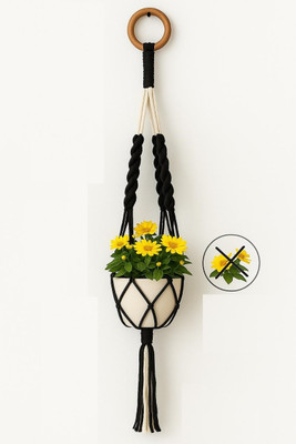 asad enterpriess Cotton Pot Hanger Rope Long Macrame Plant handmade Plant Container Set Plant Container Set(Pack of 4, Fabric)