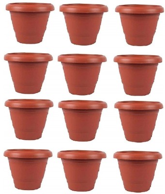 Besttrader 10 Inch Heavy Duty Plastic Flower Pot Planter for Gardan & Home Plant Container Set(Pack of 12, Plastic)