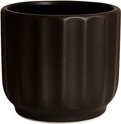 SajaoStore SajaoStore Black Ribbed Pot Plant Container Set(Ceramic)