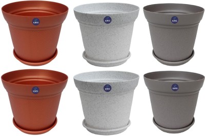 KWEL Aura Planter for Indoor & Outdoor Plants, Home, Office Plant Container Set(Pack of 6, Plastic)