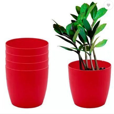 podhghar cool-red-5 Plant Container Set(Pack of 5, Plastic)