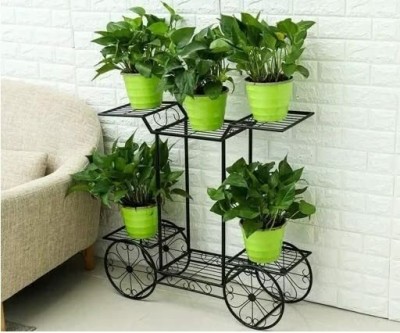 Anshaal traders Plant Stand, Iron Flower Pot Stand Outdoor , Indoor Balcony Side Planter stand Plant Container Set(Metal)