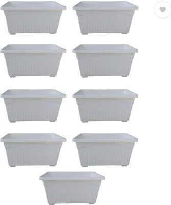 podhghar Jupiter Pot Plant Container Set(Pack of 9, Plastic)