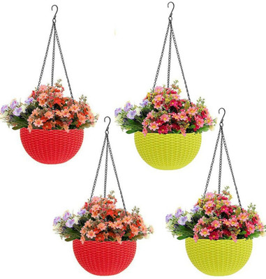 Muddstyles EcoBloom Multi-Pot Decorative Plant Container Set Plant Container Set(Pack of 4, Plastic)
