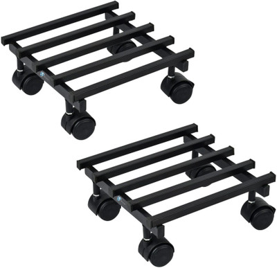 Alaxi Plant Stand with Wheels for Flower Pots and Plant Pots(Indoor and Outdoor) Plant Container Set(Pack of 2, Metal)