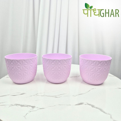podhghar Verona Diamond Pot Pack Of 3 Plant Container Set(Pack of 3, Plastic)