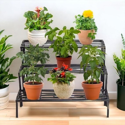 Flower gamla pot stand plant stand for balcony | plant pot containers| indoor metal stands for home Plant Container Set(Metal)