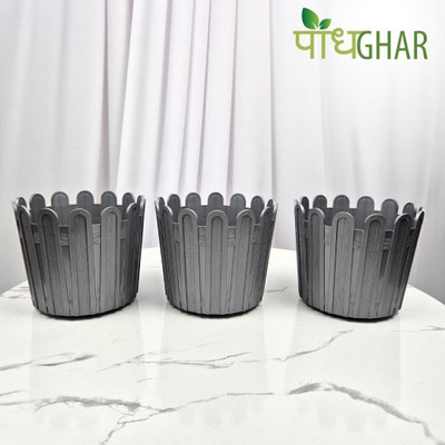 podhghar Tippy Pot Pack Of 3 Plant Container Set(Pack of 3, Plastic)