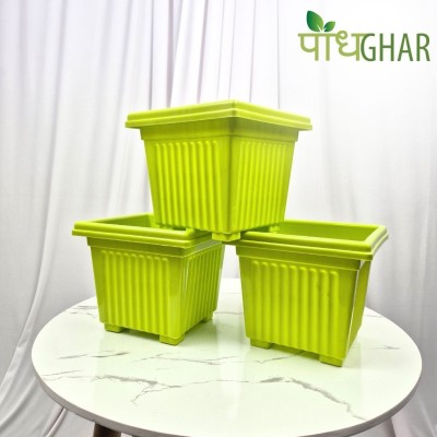 podhghar Terra Pot Plant Container Set(Pack of 3, Plastic)