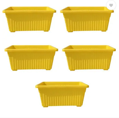 podhghar Podhghar Jupiter Pot Plant Container Set(Pack of 5, Plastic)