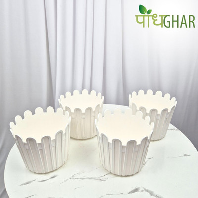 podhghar Tippy Pot Pack Of 4 Plant Container Set(Pack of 4, Plastic)