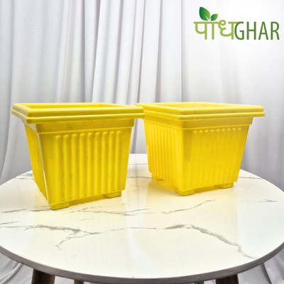 podhghar Terra Pot Plant Container Set(Pack of 2, Plastic)