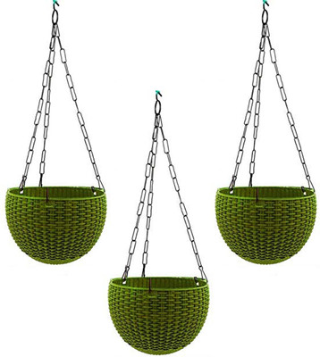 Besttrader Plant Container Set(Pack of 3, Plastic, Metal)