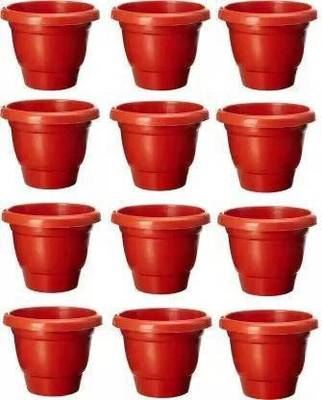 god of goods 5 Round Plastic Planters for Decor Garden, indoor / outdoor, Terrace Plant Container Set(Pack of 12, Plastic)