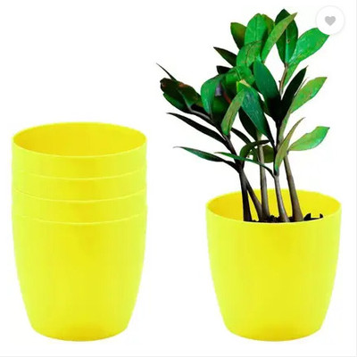 podhghar cool-yllo-2 Plant Container Set(Pack of 4, Plastic)
