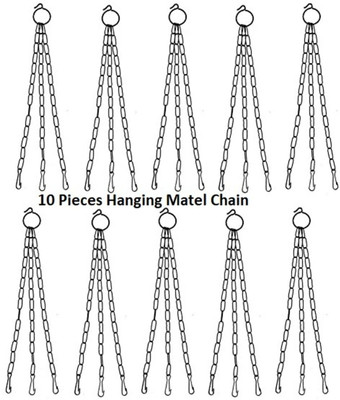 blooming furnancy MATEL / IRON HANGING BASKETS CHAIN 30 CM LONG Plant Container Set(Pack of 10, Metal)