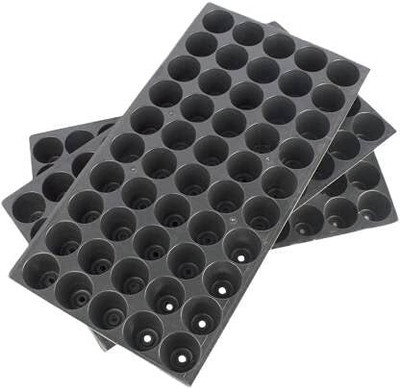 Sage Tray Seedling Starter Garden Plant Container Set (Black 50 Cavity), 2 Pieces Plant Container Set(Pack of 2, Plastic)