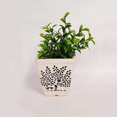 Nainileaf Ceramic Tree Design Pot Plant Container Set(Ceramic)
