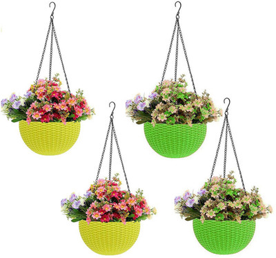 Besttrader Virajsanchi Hanging Pot Pack of 4 Plant Container Set(Pack of 4, Plastic)