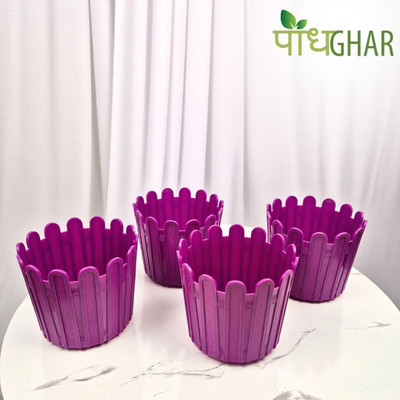 podhghar Tippy Pot Pack Of 4 Plant Container Set(Pack of 4, Plastic)