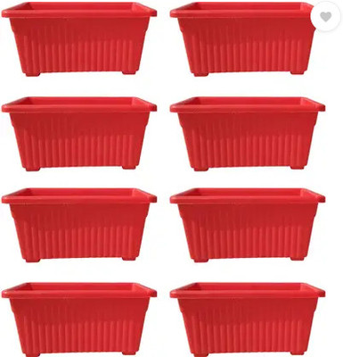 podhghar Jupiter Pot Plant Container Set(Pack of 8, Plastic)