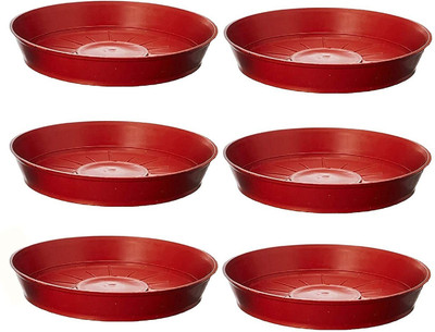 Besttrader Flower Pot Plant Saucer Base Plate Planter Tray Set of 6 Terracotta (6 Inch) Plant Container Set(Pack of 6, Plastic)