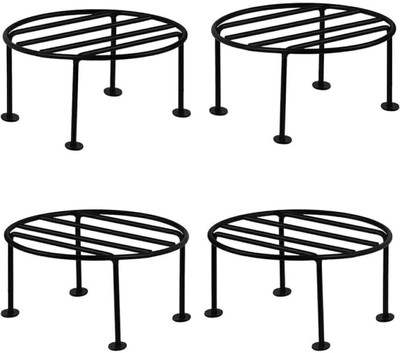 WOZTI Rust Free Flower Stand|outdoor stand|plant stand|Balcony pot|Pot Stand Plant Container Set(Pack of 4, Metal)