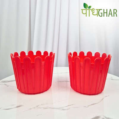 podhghar Tippy Pot Pack Of 2 Plant Container Set(Pack of 2, Plastic)