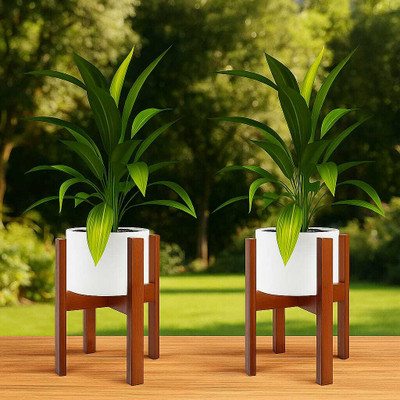SMART SHOPPEE Planter Stand For outdoor and Indoor planter stand for balcony Garden Plant Container Set(Pack of 2, Wood)
