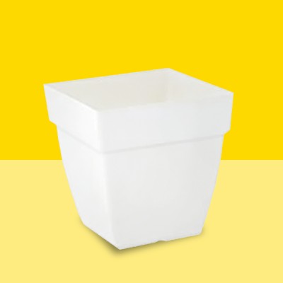 10club Plastic Flower Pots – 1pc (10-Inch, White) 10x10 Square Pots for Home & Garden Plant Container Set(Plastic)