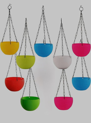 Besttrader Virajsanchi Hanging Pot Pack of 5 Plant Container Set(Pack of 5, Plastic)