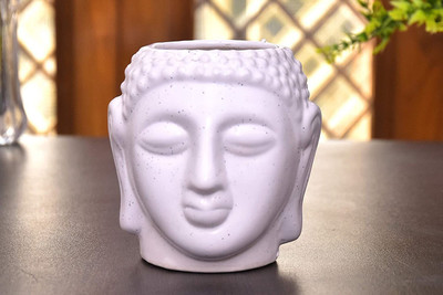 SBC Buddha Idols Statue Ceramic Planter Pot Flower Pot Container Plant Container Set(Ceramic)