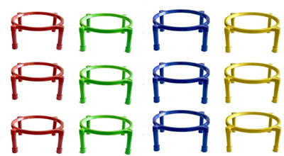 MOHIT Multicolor Plastic Pot Stand / Matka Stand / Plant Stand Plant Container Set(Pack of 12, Plastic)