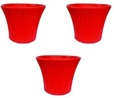 blooming furnancy 12 Inch Modern Sunrise Pot,DurableDecorative FlowerPots with Drainage Hole Plant Container Set(Pack of 3, Plastic)