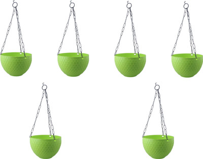 Zobby Hanging Pots / Garden Pots / Planters / Flower Pots / Terrace / Balcony Plant Container Set(Pack of 6, Plastic)