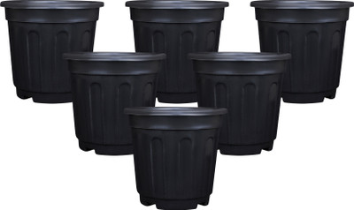 Worketrix 6 Inch Nursery Flower Pots For Home Decor & Gardening Plant Container Set(Pack of 6, Plastic)